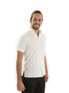 Guayabera Manga Corta con alforzas para Uniforme Algodón-Poliéster